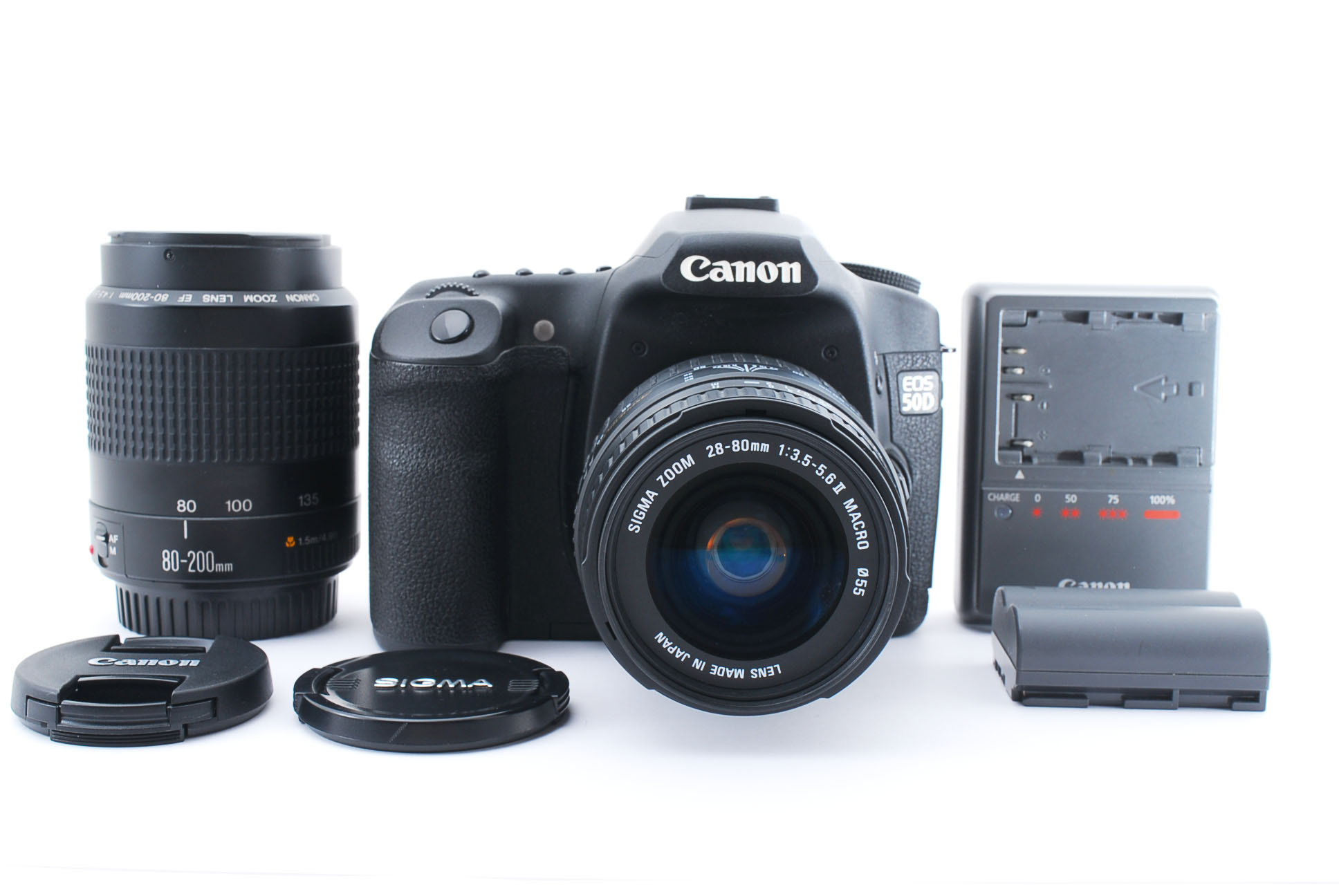 【中古】Canon キヤノンEOS50D シグマ 28-80mm EF 80-200mm F4.5-5.6 2 オリジナルダブルズームキット